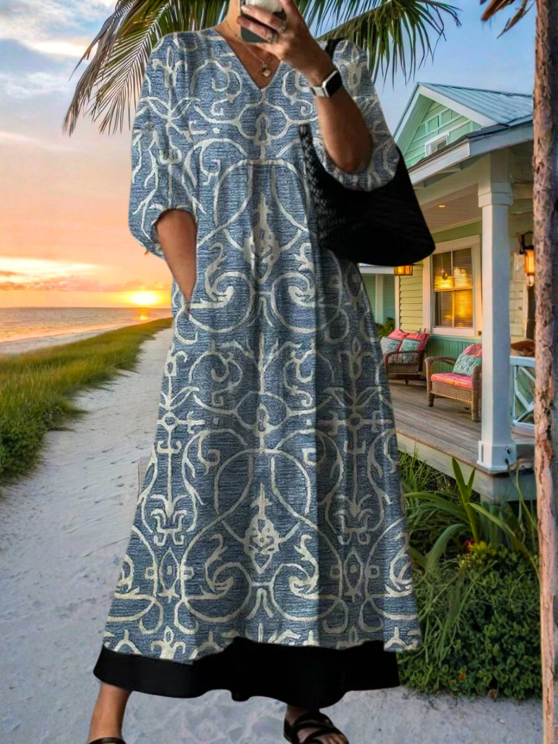 Elegant Dress with Mia Print