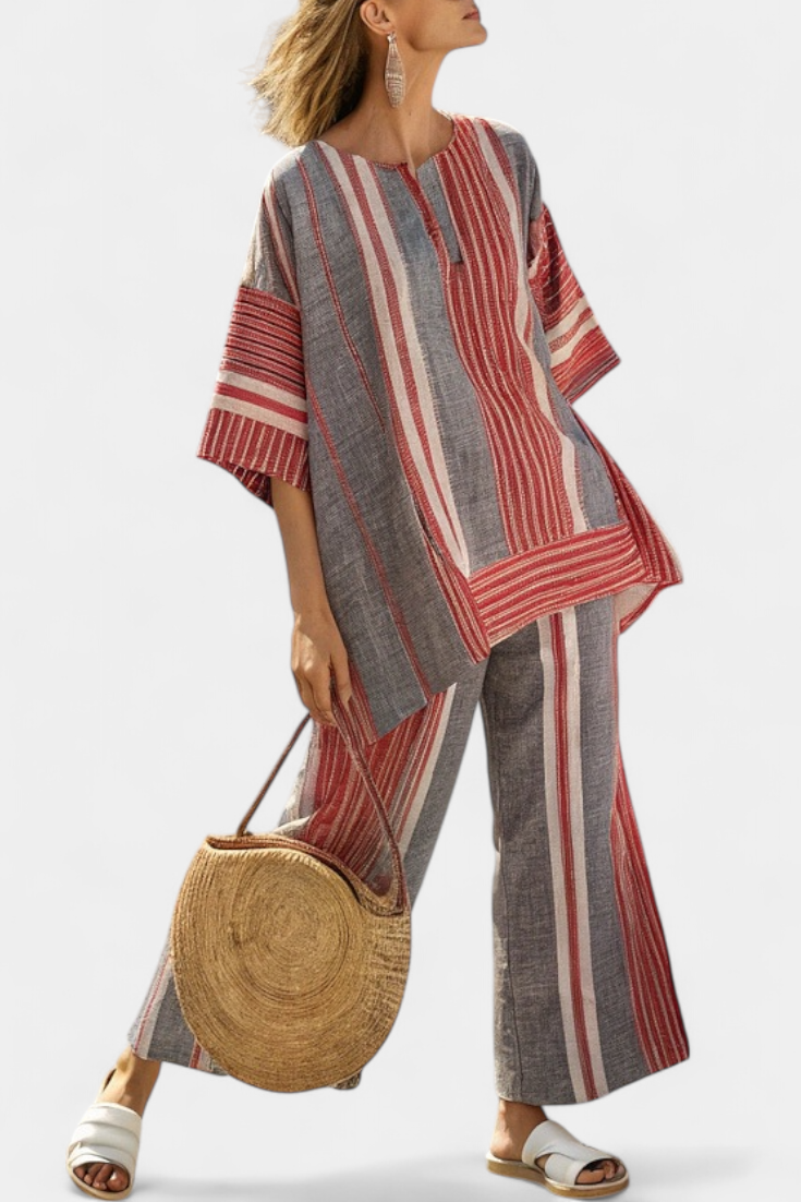 Bravine | Elegant Coral Linen Set