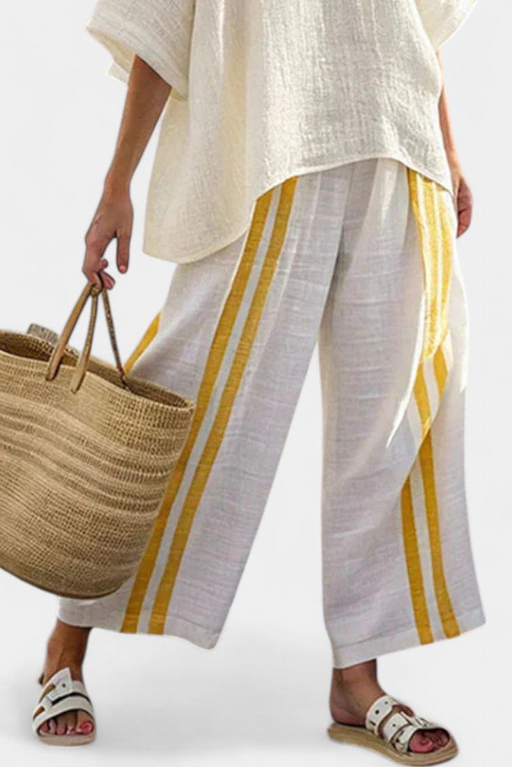 Anselor | Yellow Accent Linen Set
