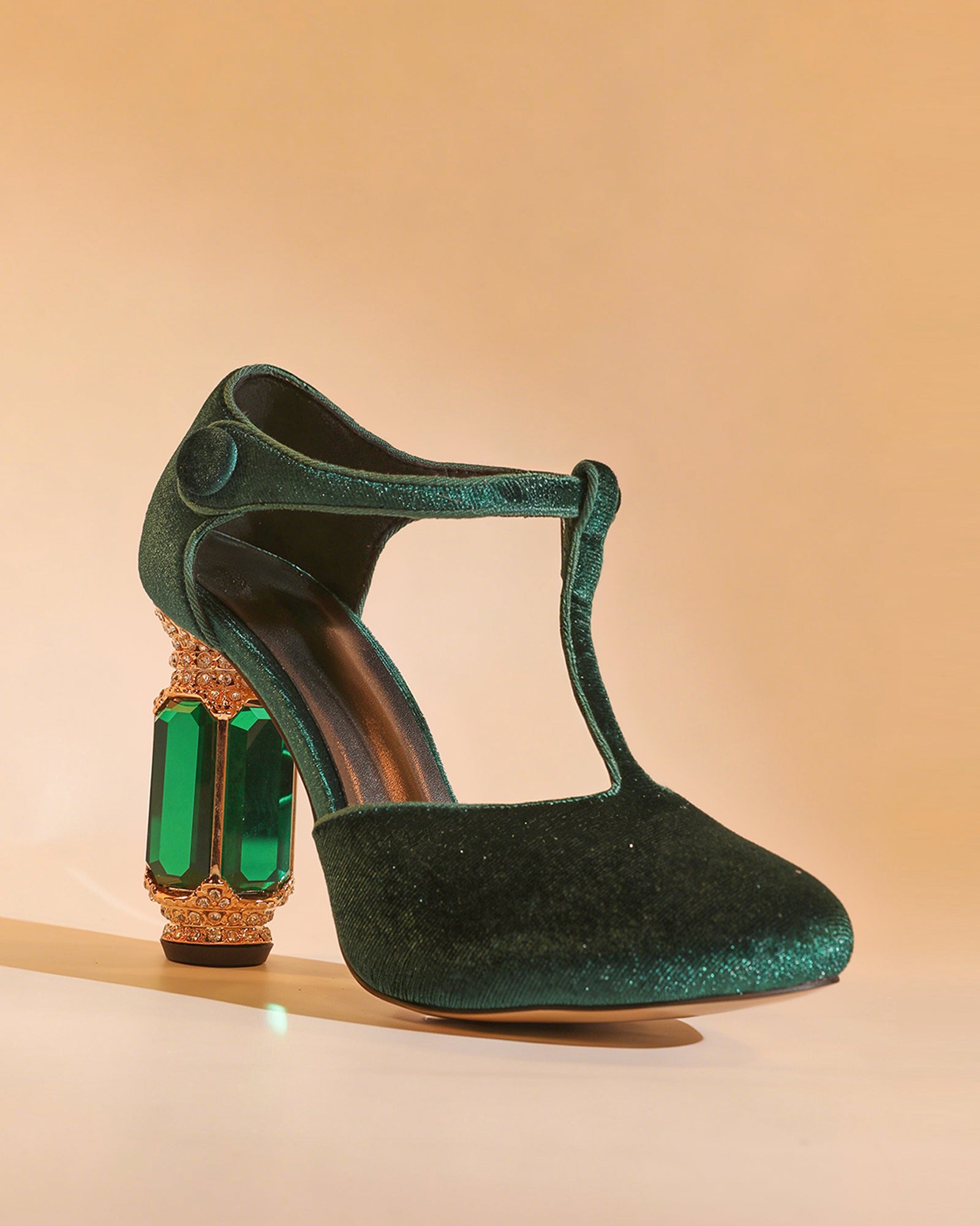 Blythe Velvet Vintage Pumps In Green