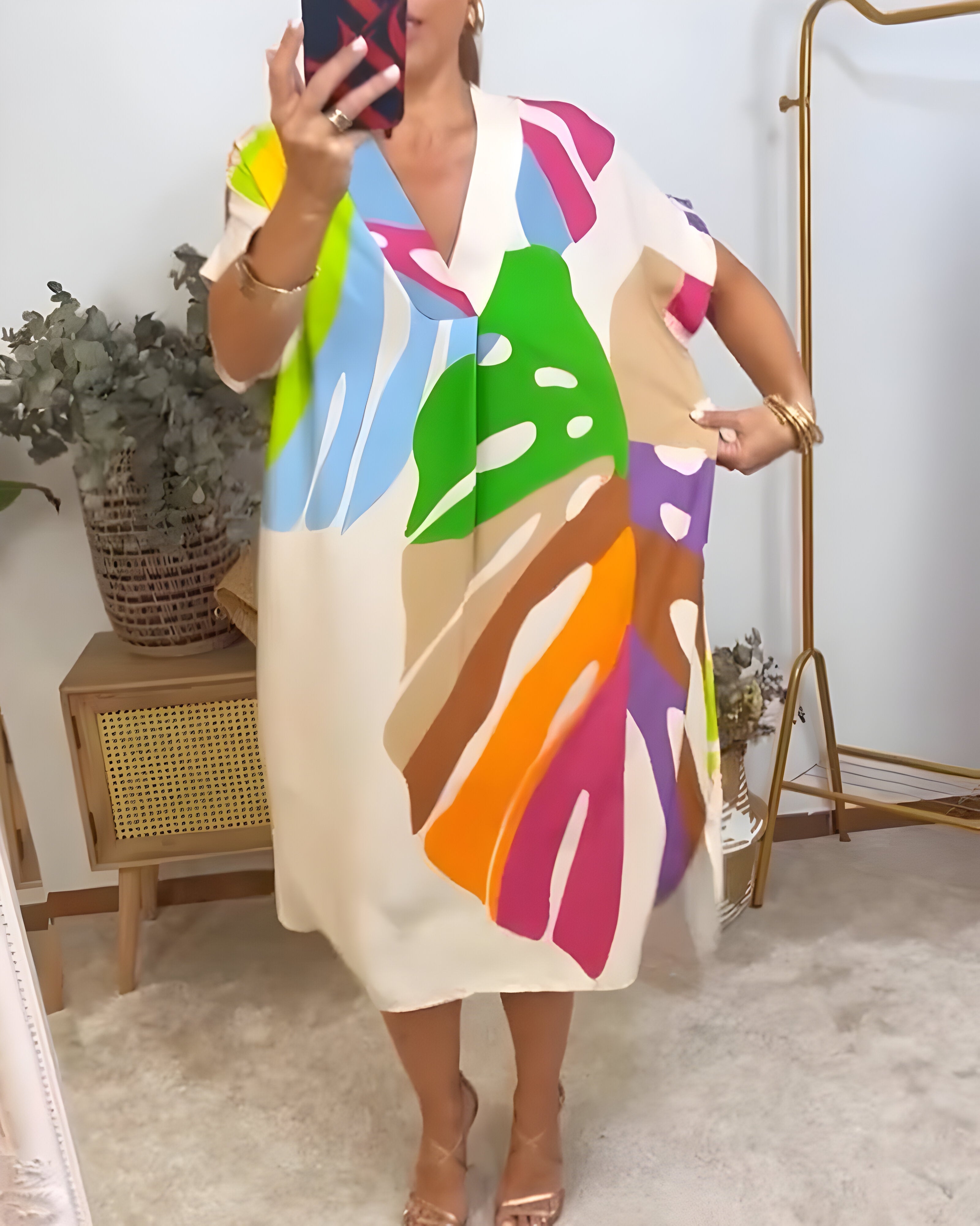 Rianna - Abstract Print Dress