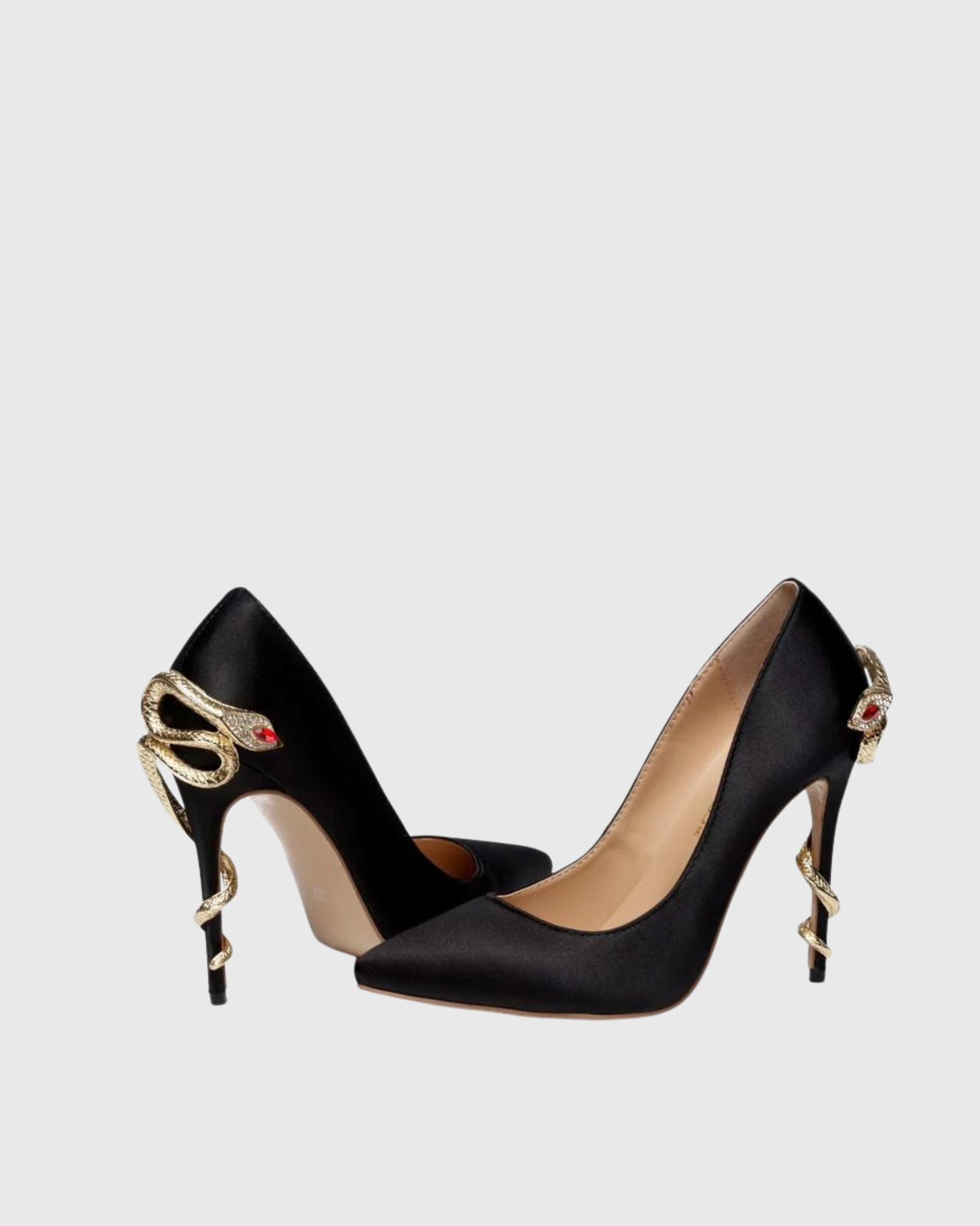 Eadgar Rhinestone Snake Heels In Black