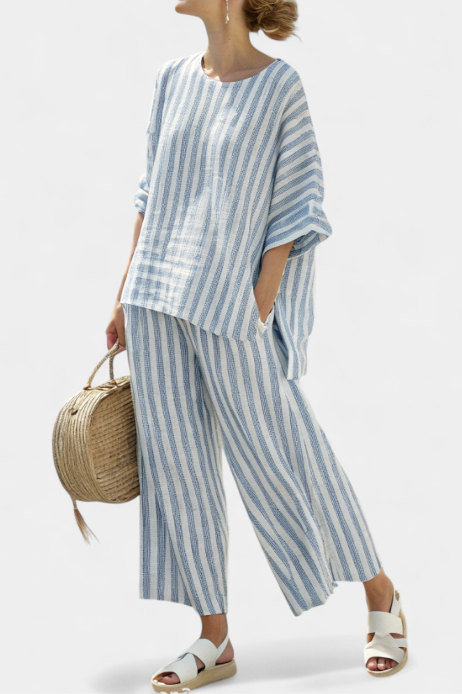 Rensleigh | Fresh stripe linen set