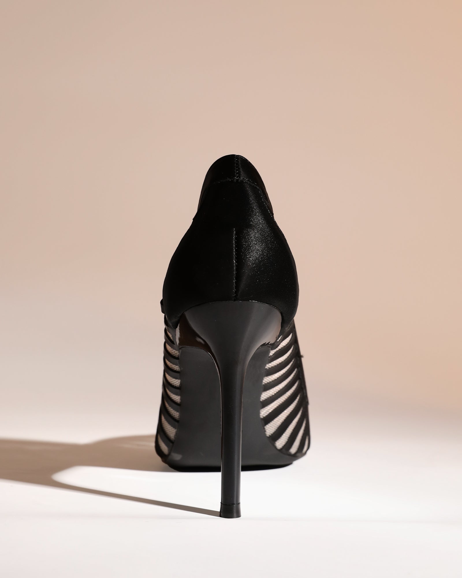 Sada Stripe Mesh Pumps In Black